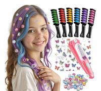 Hair Gem Stamper Kit with Temporary Hair Chalk Combs, Bling Hair Jewels for Girls Toys, Hair Styling Tool with Reusable Diamonds, Washable Hair Chalk for Girls, Birthday Gifts