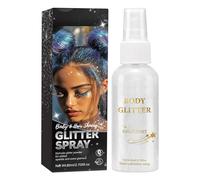 Hair Glitter Spray, Body Highlighter Powder Mist, Sparkling Glow Makeup, 4.72 Inches for Skin, Face, Hair, Clothes, Festival Prom Concert, Party Accessories, for Women, Men, Teens