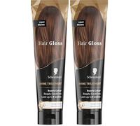 Hair Gloss - Schwarzkopf - Coloration - Soin Brillance - Raviveur de couleur - Démêle instantanément - Coloration Temporaire - Huile de Coco Nourissante - Châtain Clair - 150ml (Lot de 2)