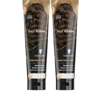 Hair Gloss - Schwarzkopf - Coloration - Soin Brillance - Raviveur de couleur - Démêle instantanément - Coloration Temporaire - Huile de Coco Nourissante - Châtain Chocolat - 150ml (Lot de 2)