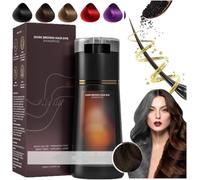Hair Instant Dye Shampoing, refresh Hair Instant Herbal Coloration instantanée, Shampoing de couleur naturelle pour cheveux gris, pour homme et femme (marron foncé)