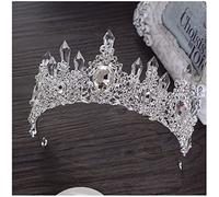 Hair Jewelry Crown Tiaras for Women 12 Styles Tiaras brillantes ramines cristaux de mariage Perle Couronnes avec des couronnes de princesse bleues diadem par Gagalu (couleur: Antique Silver plaqué)