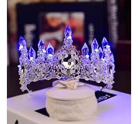 Hair Jewelry Crown Tiaras for Women 12 Styles Tiaras brillantes ramines cristaux de mariage Perle Couronnes avec des couronnes de princesse bleues diadem par Gagalu (couleur: Antique Silver plaqué)