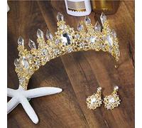 Hair Jewelry Crown Tiaras For Women 2020 Arrivée charmante Blue Crystal Bridal Crown Magnificent Rhinestone Diadem for Princess Wedding Hair Accessories by Gagalu (Couleur: Gold White)