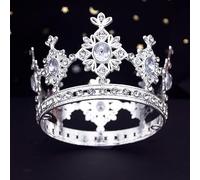 Hair Jewelry Crown Tiaras for Women Baroque Gold and Silver Colors Small Diadem Crowns and Tiaras Prom Prom Birthday Cake Crown Decoration Bijoux Bijoux Bijoux (Couleur: Silver plaqué)
