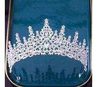 Hair Jewelry Crown Tiaras for Women Baroque Multicolor Crystal Tiara Crown For Women Wedding Party Vintage Hot Bridal Bride Crown Couronne Accessoires (Couleur: Silver White)