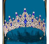 Hair Jewelry Crown Tiaras for Women Baroque Multicolor Crystal Tiara Crown For Women Wedding Party Vintage Hot Bridal Bride Crown Couronne Accessoires (Couleur: Gold Bleu)