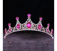 Hair Jewelry Crown Tiaras for Women Baroque Vintage Black Gothic Crystal Crown and Tiara Wedding Bride Accessoires de cheveux pour les femmes Couronne en ramiement Diadema (couleur: H007 Gold Rose)