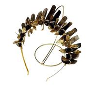 Hair Jewelry Crown Tiaras for Women Black Crystal Witch Crown, Smoky Quartz Crystal Crown, Alt Bridal Tiara, Goth, Tarot, Renaissance Faire, Photoshoot Tiara (couleur: D2)