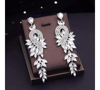 Hair Jewelry Crown Tiaras For Women Colors Gold Colon Bridal Wedding avec boucles d'oreilles Bride Diadem Princess Tiaras and Crowns Bijoux Accessoires de cheveux (couleur: boucle d'oreille