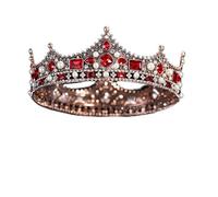 Hair Jewelry Crown Tiaras for Women Court Cour européen Retro Baroque Queen Couronne de perle de perle Round Headswear Robe accessoires de robe de mariée (Couleur: Rhodium plaqué, Taille: Tiaras)