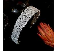 Hair Jewelry Crown Tiaras for Women Crown Bridal Rose Gold Tiara Wedding Tiara Gold Band Band Couronne de mariage pour femmes, Dîner Accessoires de cheveux, Gold Rose ， Silver