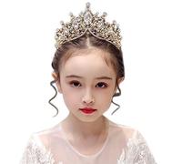 Hair Jewelry Crown Tiaras For Women Crown Tiara Princess Girls Crown Crystal Girl Birthday Catwalk Accessoires de cheveux par Gagalu (couleur: couleur or)