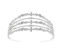 Hair Jewelry Crown Tiaras for Women Cumbic Zirconia Wedding Tiara Crown Bride Accessoires de cheveux Tiaras Princess Crown, Sliver