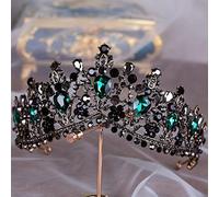 Hair Jewelry Crown Tiaras for Women European Red Green Crystal Big Crown Headwear Weddal Wedding Hair Accessoires de bijoux