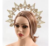 Hair Jewelry Crown Tiaras for Women Goddess Crown Tiara Faux Pearl Metal Golden Crown Bandband Hairband Fashion Vintage Hair Accessoire (Couleur: A)