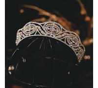 Hair Jewelry Crown Tiaras for Women Luxury Cumbic Zircon Wedding Crown Geometric Rhinestone Crystal Diadem Queen Crowns Princess Tiaras Bridal Party Hair Accessoires (Couleur: Style K)