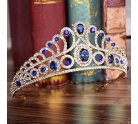 Hair Jewelry Crown Tiaras for Women Wedding Crown Blue Mariage pour la bride Headpice Gold Baroque Crystal Tiaras and Crowns Bride Tiara Wedding Hair Accessoires de Gagalu (Couleur: 2)