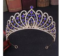 Hair Jewelry Crown Tiaras for Women Wedding Crown Blue Mariage pour la bride Headpice Gold Baroque Crystal Tiaras and Crowns Bride Tiara Wedding Hair Accessoires de Gagalu (Couleur: 5)