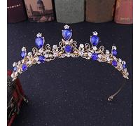 Hair Jewelry Crown Tiaras for Women Wedding Crown Blue Mariage pour la bride Headspiece Gold Baroque Crystal Tiaras and Crowns Bride Tiara Wedding Hair Accessories by Gagalu (Couleur: 1)