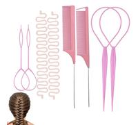 Hair Loop Styling Tool - Set Non Damage Braiding Comb | Easy Hair Styling Accessory with Smooth Flexible Design for Party, Beach, Casual, School, Salon, Daily Commute or Home Use
