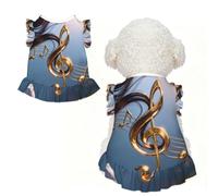 Hair Music Notes L Vêtements pour petits chiens - Tenue d'été mignonne pour chiot, doux et respirant
