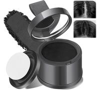Hair Root Powder With Powder Puff And Mirror,Waterproof Long Lasting Hair Densifying Powder For Falling Thinning Hair,Hairline Powder For Men,Black