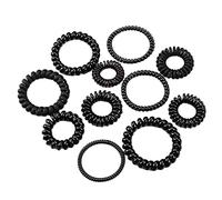 Hair Ropes For Girls 11Pcs Telephone Cord Hair Ring No Trace Black Large And Small Phone Ring Hair Rope Tied Hair Rubber Band Head Rope Thin Section
