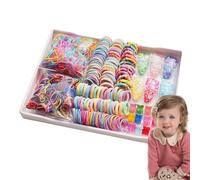 Hair Rubber Bands Set - Bright Accessory Pack Girls Beauty, Elastic Ties Colorful Ponytail Mix | Charming Hair Enhancement for Party Dressing Birthday Style Fun Outfit Charm Fashion Glow Joyful