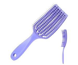 Hair Smoothing Brush - Curved Massaging For Men & Women | Curved Vented Brush | Reduce Pulling On Straight & Curly Hair | Easy Combing Professional For Home, Bathroom & Ĥair Salons