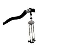 Hair stick,chinese hair pin,Antique fringed ebony hairpins women's new Chinese Hanfu cheongsam hairpins daily commuting hairpins headdress(8)