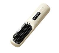 Hair Straightener Brush, 20.5x4.3x4.7cm Portable Styling Tool, Thermal Ionic Hair Smoother, Travel-Ready Ceramic Brush with Sleek Style, Grooming for Men and Women Business Trips and Home