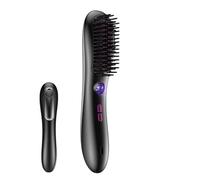 Hair Straightener Brush, 3 Temp Setting Styling Tool, Rechargeable Hairbrush with Negative Ion Technology, Ionic Hair Straightener, Beauty Accessory with Easy Use, Perfect for Home Outdoor Travel