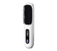 Hair Straightener Brush - Cordless Electric Hot Comb, Portable Straightener Brush, Brushing Tool With LCD Display, 3 Heating Settings, USB Charging | 30s Heat-up Negative Ion Hair Styling Tool