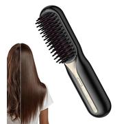 Hair Straightener Brush - Heated Styling Comb for Smooths Finish | Ceramic Coated Bristles with Three Heat Levels, Fast Warm Up Control, Anti Frizz Grooming Tool for Morning Use Travel Carry Daily