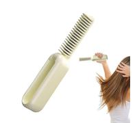 Hair Straightener Comb - 8 Inch Ionic Hot Brush | Ceramic Styling Tool - 2 in 1 straightening and curling with 9 heat gears for quick easy portable hair styling for damaged normal and coarse hairs.