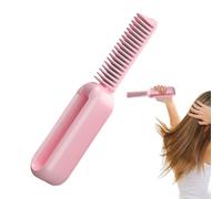 Hair Straightener Comb - 8 Inch Ionic Hot Brush | Ceramic Styling Tool - 2 in 1 straightening and curling with 9 heat gears for quick easy portable hair styling for damaged normal and coarse hairs.