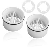 Hair Strainer With Immersion Hose,Shower Strainer With Easy Cleaning And Assembly,Compatible With Drainage Connection,White (Pack Of 2)