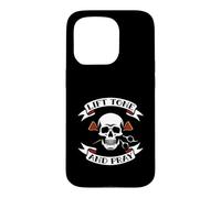Hair Stylist Lift Tone and Pray Cosmetologist Skull Coque pour iPhone 15 Pro