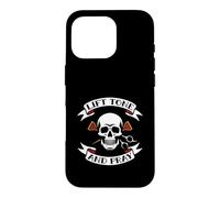 Hair Stylist Lift Tone and Pray Cosmetologist Skull Coque pour iPhone 16 Pro