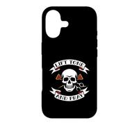 Hair Stylist Lift Tone and Pray Cosmetologist Skull Coque pour iPhone 17
