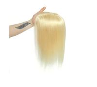 Hair Toppers Femme Extensions de cheveux for femmes de 25 à 45 cm avec clips 100% cheveux humains Remy for cheveux fins, couleur naturelle, extensions de cheveux à clipser en une seule pièce(Blonde,1
