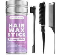 Hair Wax Stick And Hair Brush For Straightening Unruly Strands,Frizz,Smooth Ponytail,Bun Maker,Hair Styling Accessories For Girls,Kids.