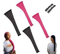 Hair Weave Sleeve for Locs, Brightmeteors Hairweave Sleeve-Fashionable Design - Haircare, Breathable Stretchy Hairnets Braids Sleeve, Long Stretchy Wig Cap for Women Braids Bun Faux Locs(Black*2+Pink*