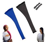 Hair Weave Sleeve for Locs, Brightmeteors Hairweave Sleeve-Fashionable Design - Haircare, Breathable Stretchy Hairnets Braids Sleeve, Long Stretchy Wig Cap for Women Braids Bun Faux Locs(Black+Blue)