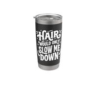 Hair Would Only Slow Me Down Funny Adventure Bald Humor Meme Gobelet isotherme en acier inoxydable double paroi
