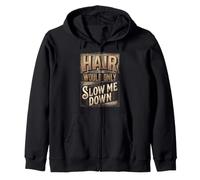 Hair Would Only Slow Me Down Runner Swimmer Cycliste Chauve Sweat à Capuche