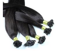 Hair2Heart 25 x 0.5g extensions cheveux keratine à chaud - 60cm, couleur #1b Noir naturel, lisse