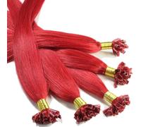 Hair2Heart 25 x 0.5g extensions cheveux keratine à chaud - 60cm, #Rouge, lisse