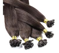 Hair2Heart 25 x 1g extensions cheveux keratine à chaud - 40cm, couleur #4 brun, lisse